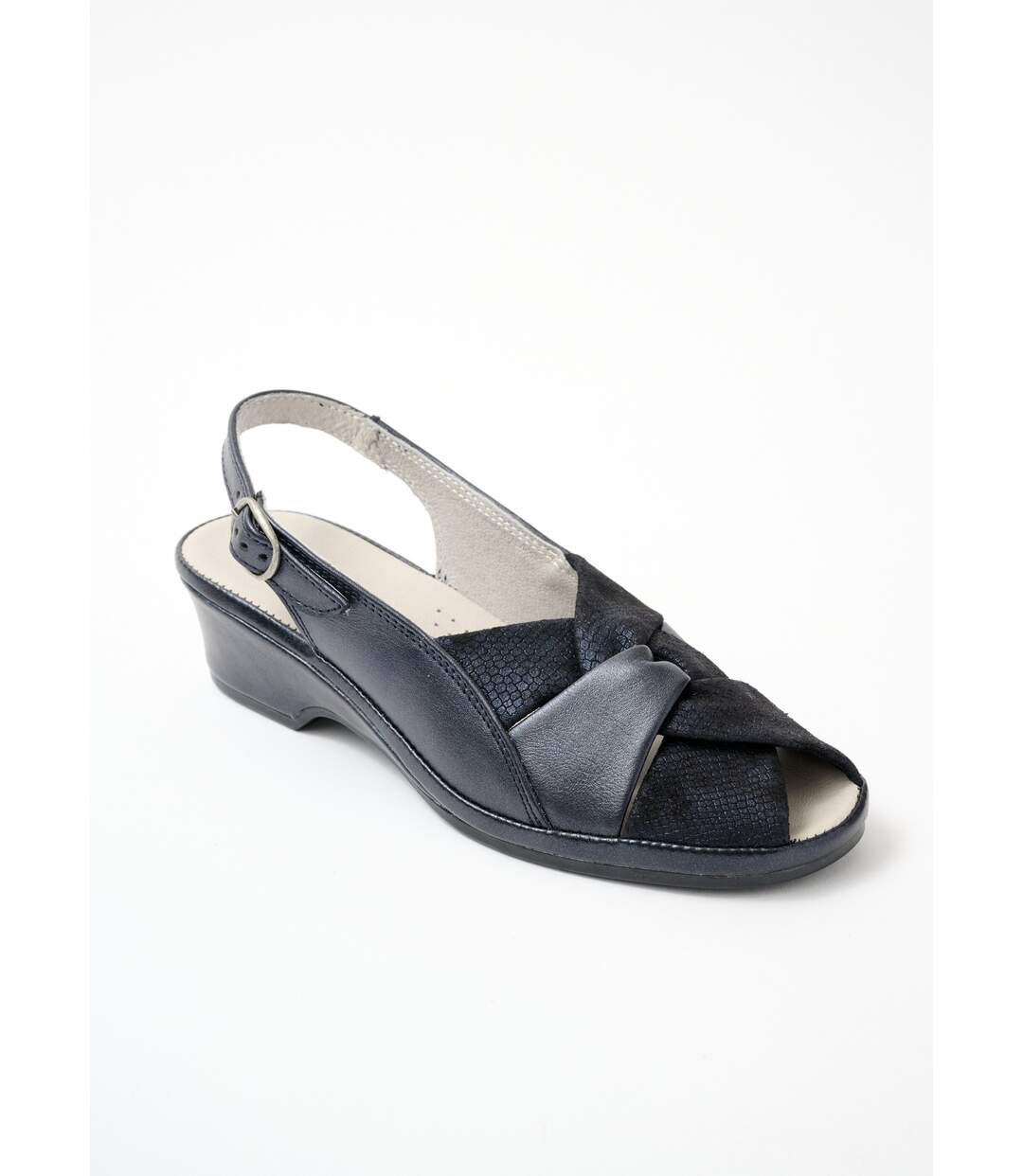 Sandales ouvertes cuir largeur confort-1