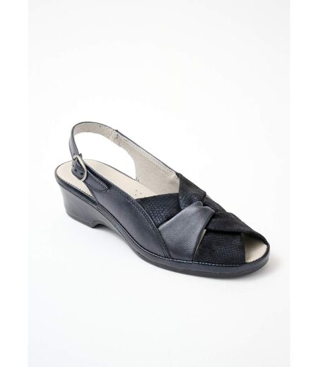 Sandales ouvertes cuir largeur confort