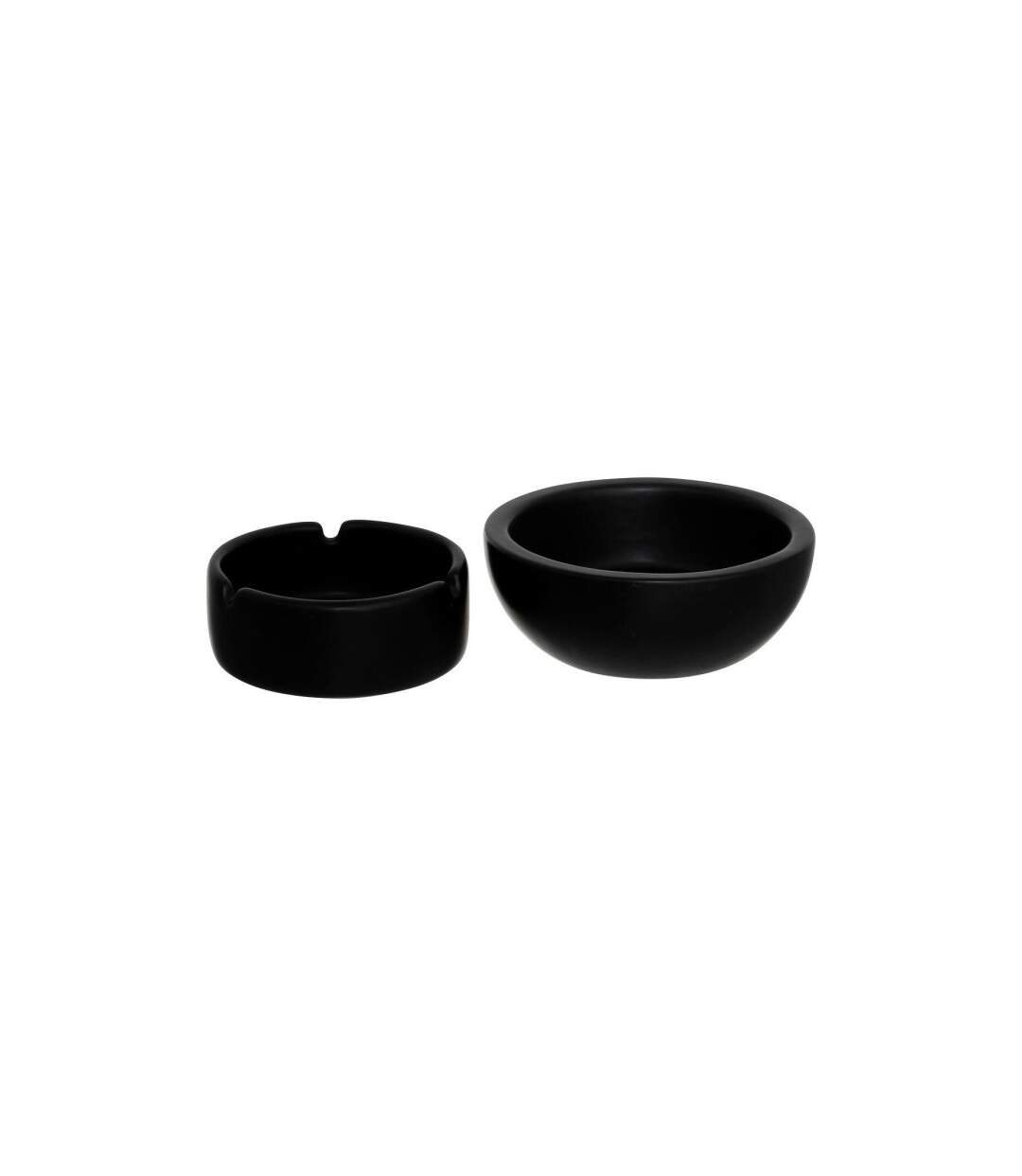 Cendrier Boule en Céramique Olme 10cm Noir-2
