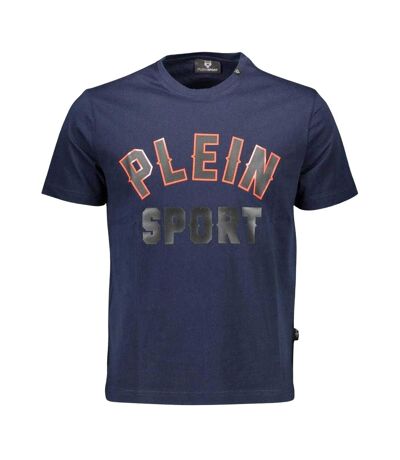 T-shirt Motif/style Logo Bloc Homme Bleu Marine Plein Sport