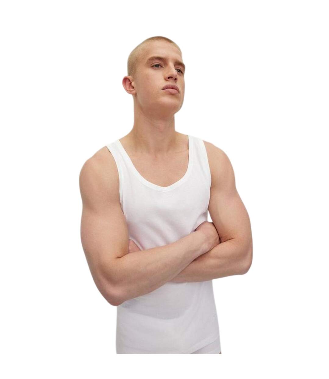 Lot De 3  Débardeurs Hbw Homme Blanc Boss-1