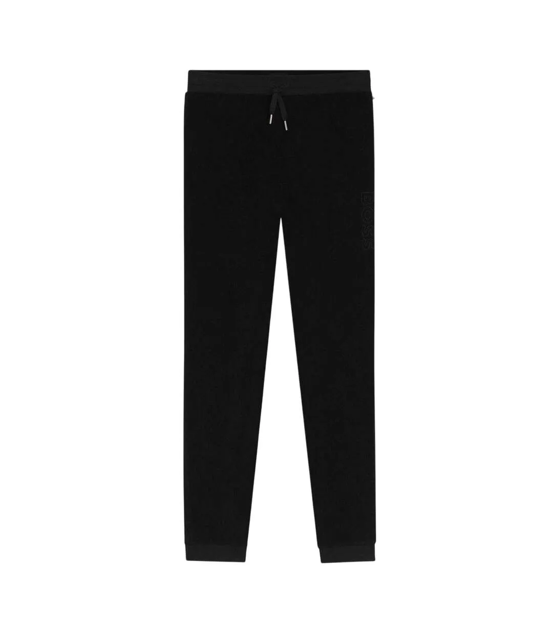 Mens Velour Embossed Joggers Black Hugo-2