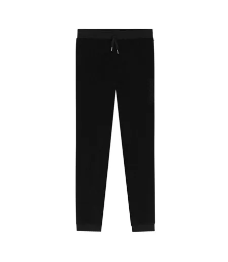 Mens Velour Embossed Joggers Black Hugo