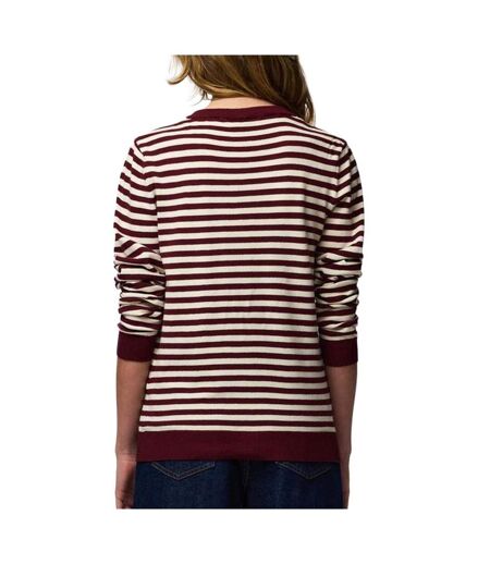Gilet bordeaux/blanc femme pieces nora