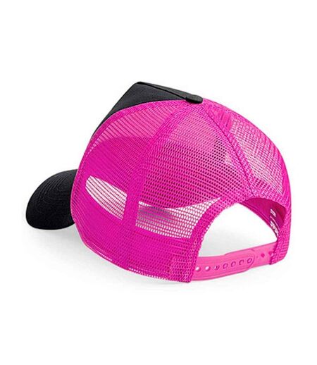 Casquette trucker adulte noir / fuchsia Beechfield