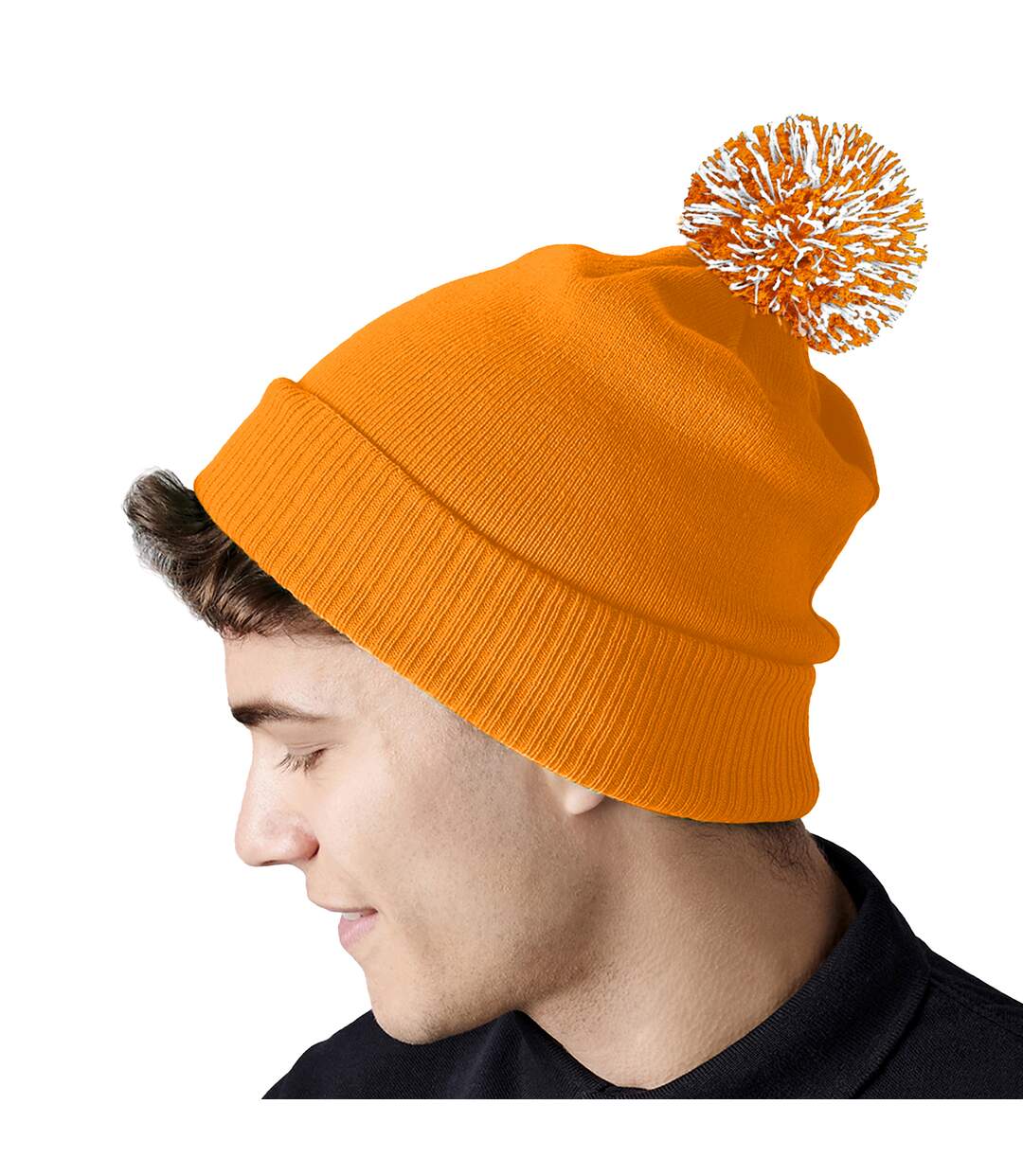 Bonnet snowstar adulte orange / blanc Beechfield