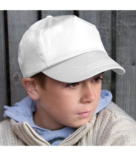 Casquette unie 100% coton enfant unisexe blanc Result