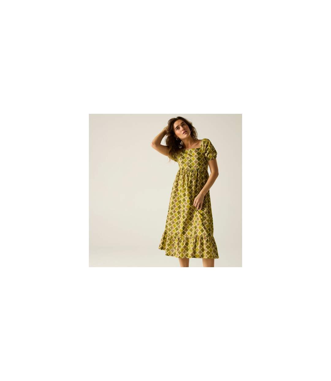 Womens/ladies Orla Kiely Flower Summer Midi Dress Multicoloured Yellow Regatta-1