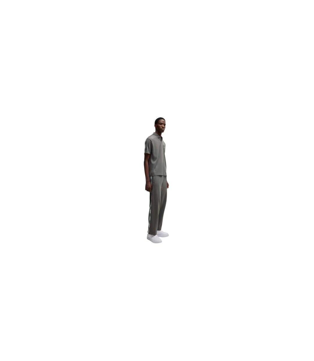 Mens Racing Bulls Tape Jogging Bottoms Grey Hugo-1