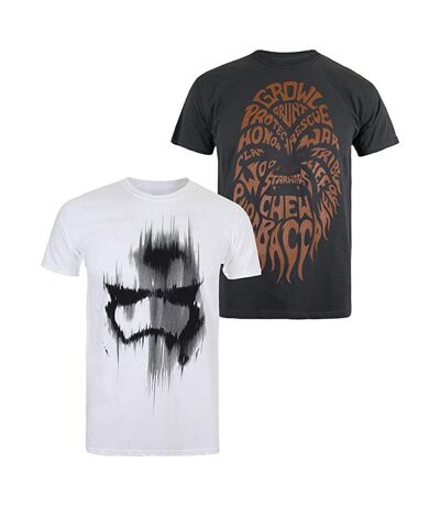 Star Wars - T-shirts - Homme (Blanc / Noir / Orange) - UTTV1291