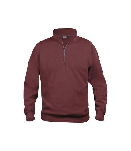 Clique Unisex Adult Basic Half Zip Sweatshirt (Burgundy)