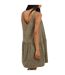 Womens/ladies Tiered V Neck Sleeveless Mini Dress Khaki Black Brave Soul-3