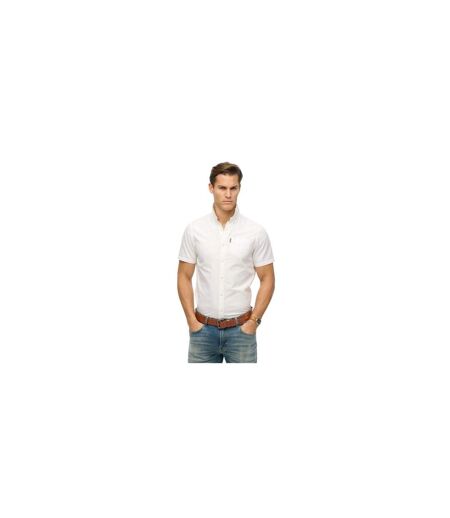 Mens Regular Short-sleeved Shirt Optical White Superdry