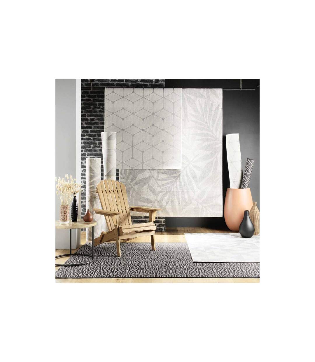 Tapis Tissé Déco Aztek 120x170cm Noir-4