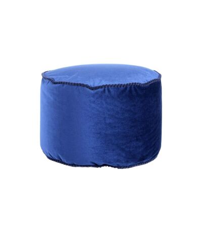 Pouf Rond en Velours Taj Mahal 47cm Bleu