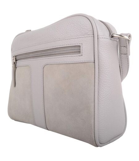 Womens/ladies margot suede handbag one size light grey Eastern Counties Leather