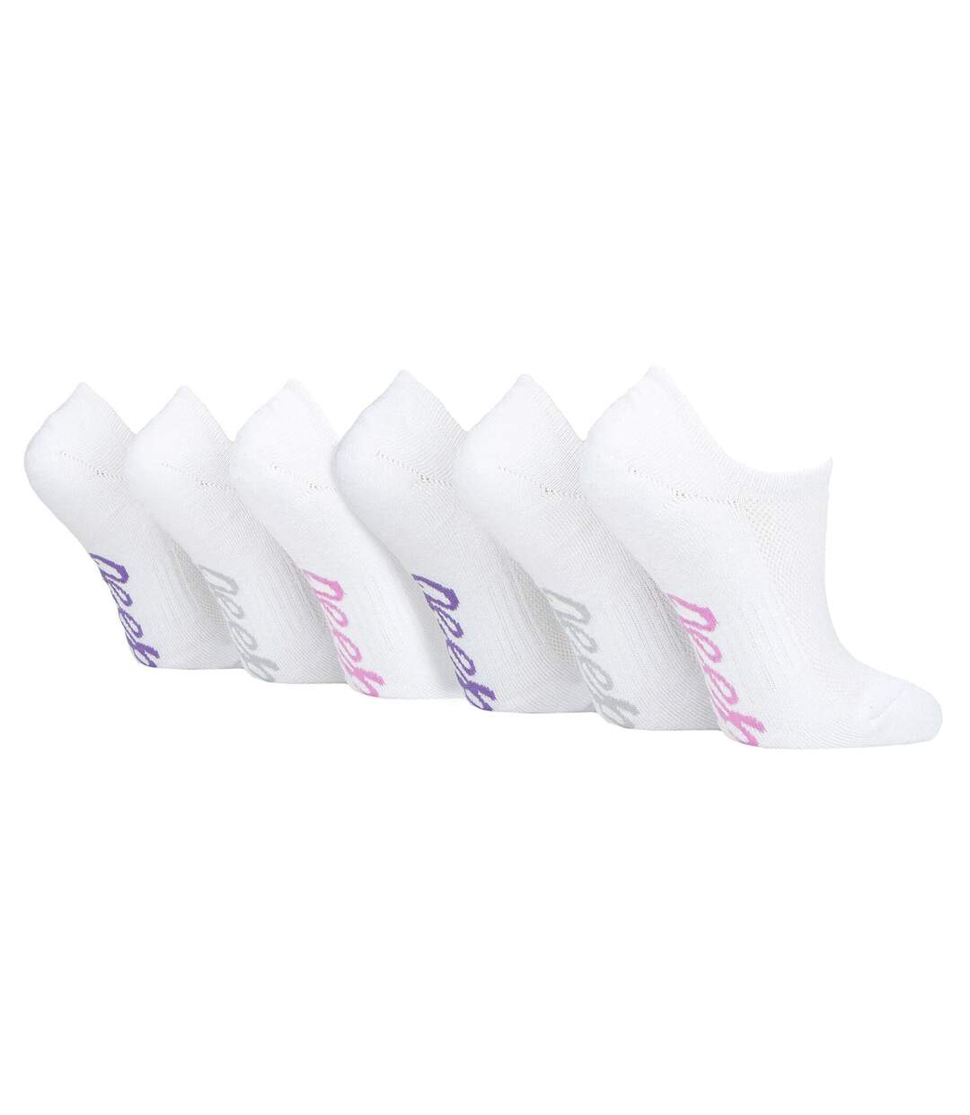 Paquet de 6 chaussettes invisibles en bambou pour femmes avec poignée au talon-1