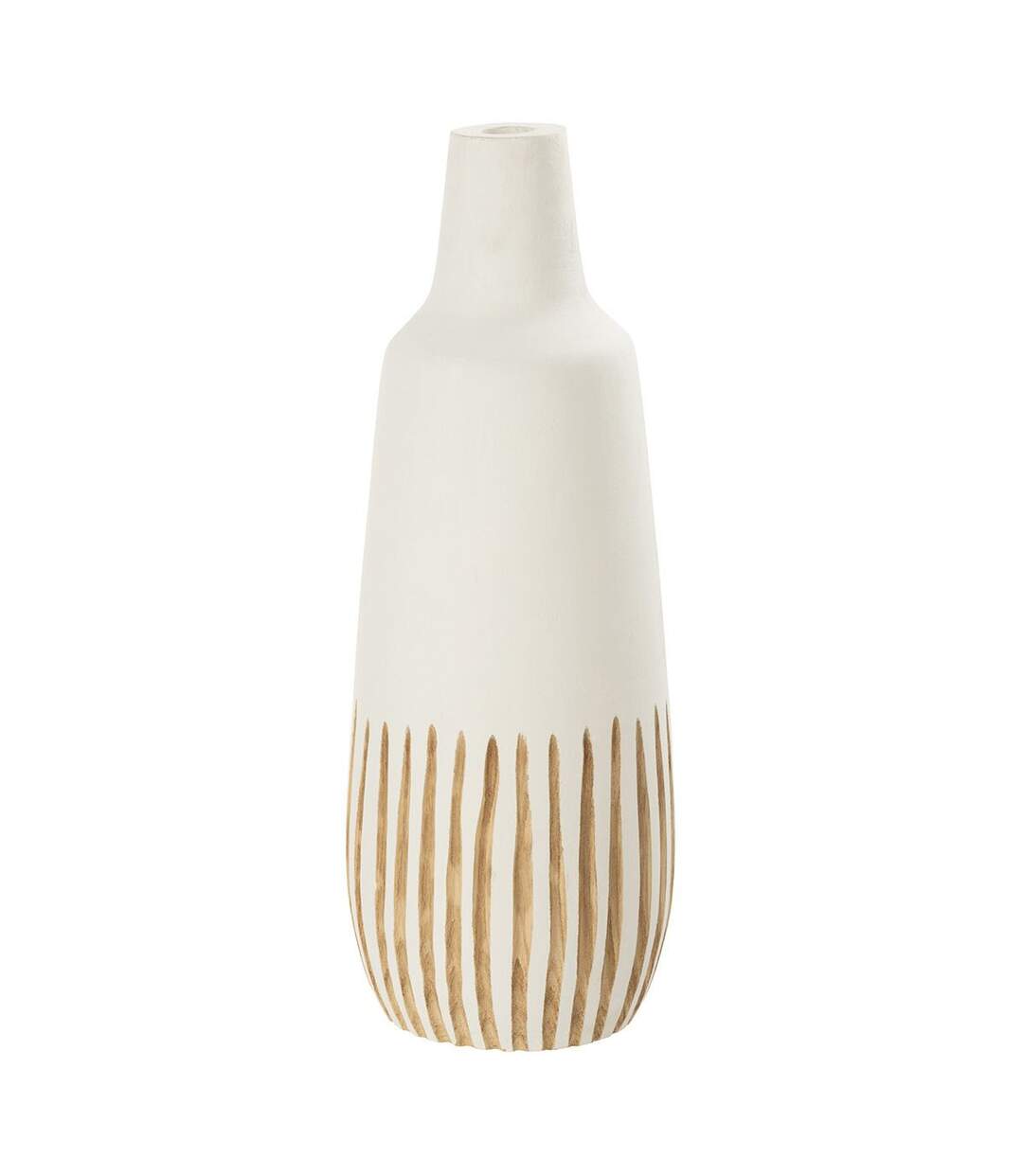 Vase Design en Bois Ying 56cm Blanc & Naturel-1