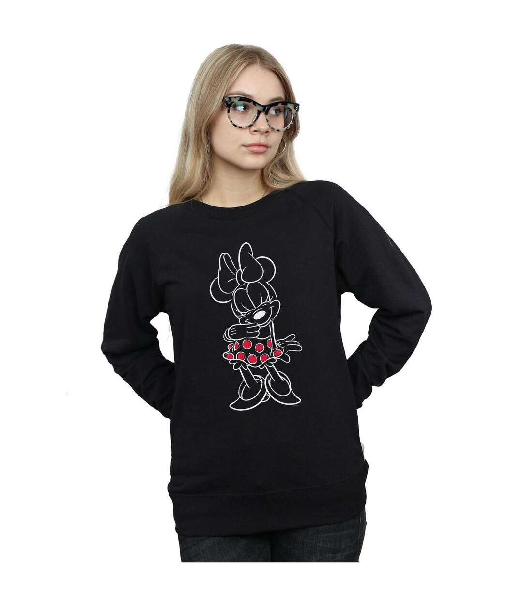 Disney Sweatshirt à pois Minnie Mouse - Femmes/Ladies (Noir) - UTBI27425-2