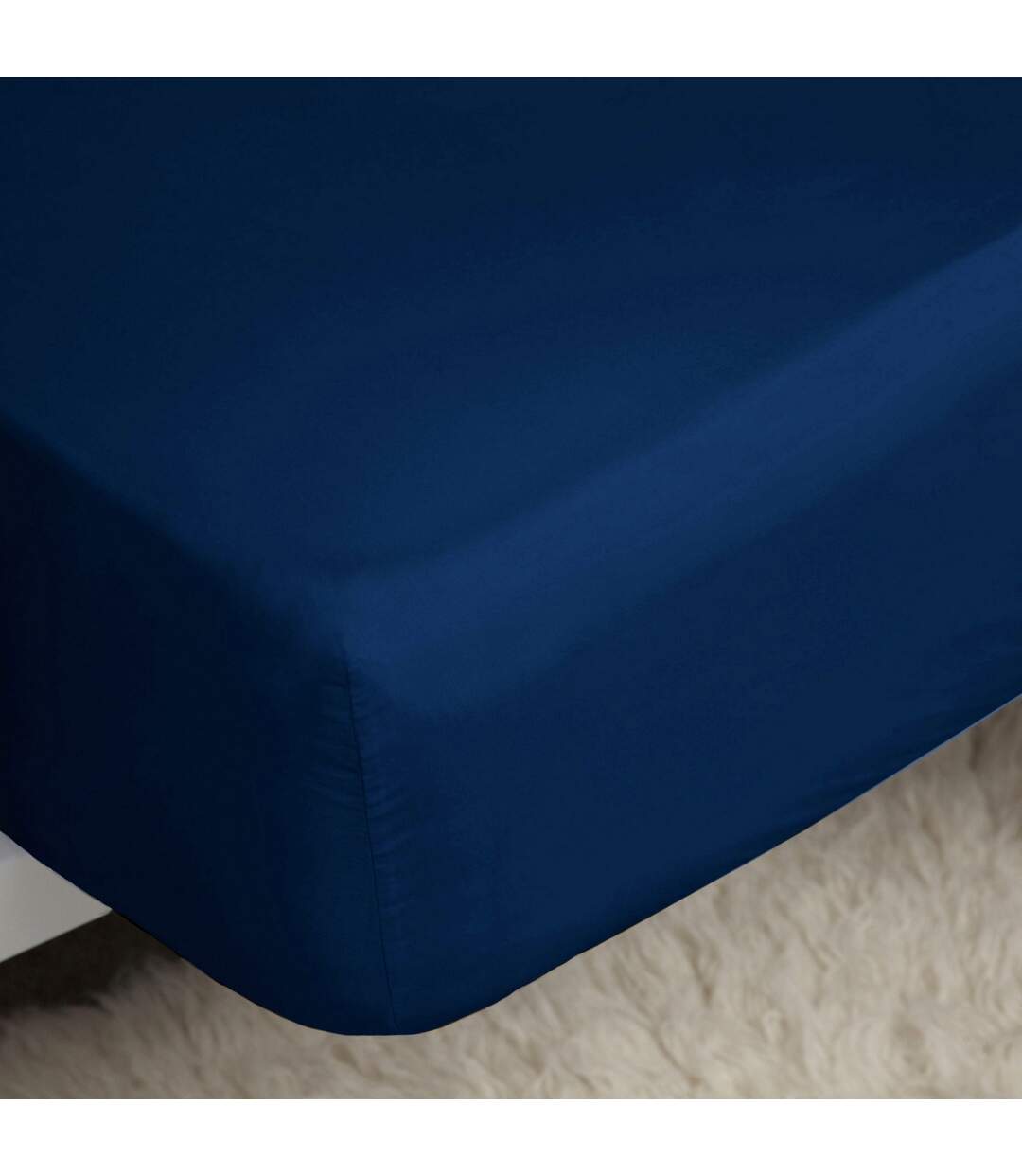 Easycare percale fitted sheet navy Belledorm-1