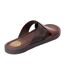 Mens Webb Leather Sliders Burnt Brown Base London-2