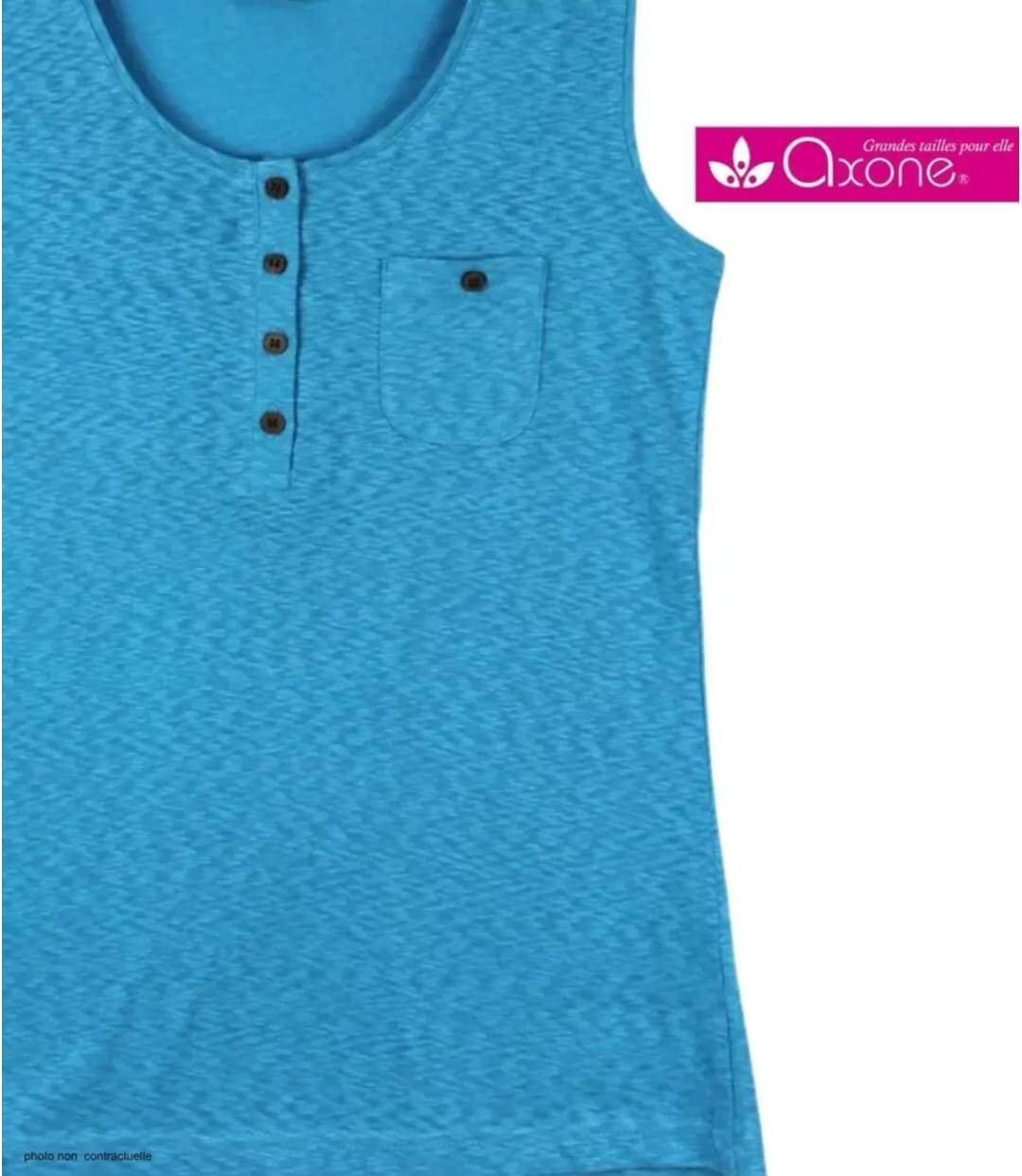 Axone GRAZIA1 Débardeur femme grande taille en coton flammé pour une fraîcheur absolue-4