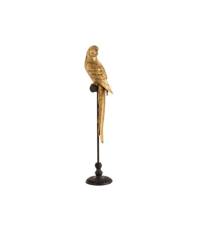 Paris Prix - Statue Déco perroquet Avec Bâton 65cm Or
