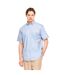 Mens Classic Logo Poplin Short-sleeved Shirt Light Blue Gant-1