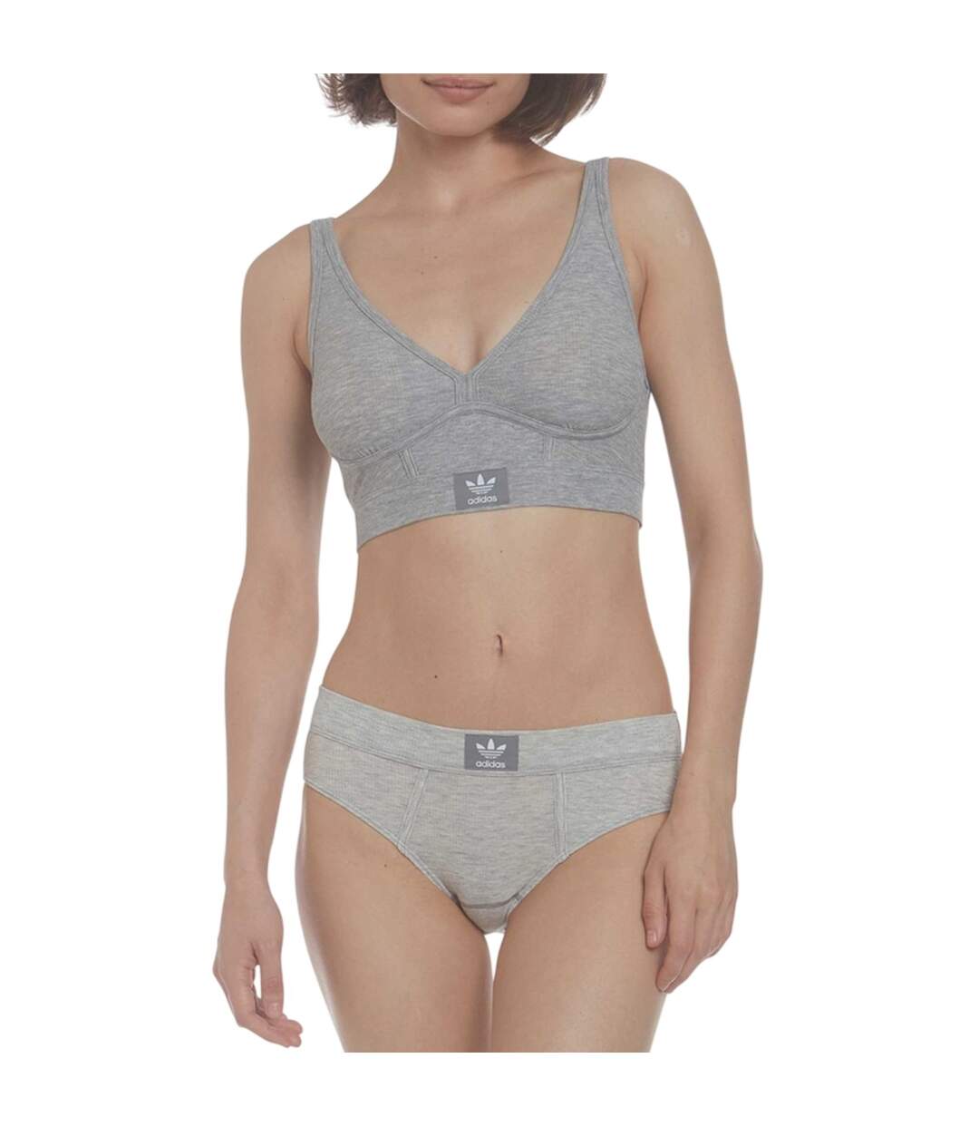 Brassière Femme Gris Chiné Adidas-2