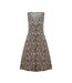 Robe Mi-longue Sans Manches Femme Beige Noir SoulCal-1