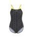 Maillot De Bain 1 Pièce Motif/style Peau De Serpent Femme Noir Vert Slazenger-1