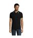 SOLS Mens Pasadena Tipped Short Sleeve Pique Polo Shirt (Black/Lime) - UTPC2431