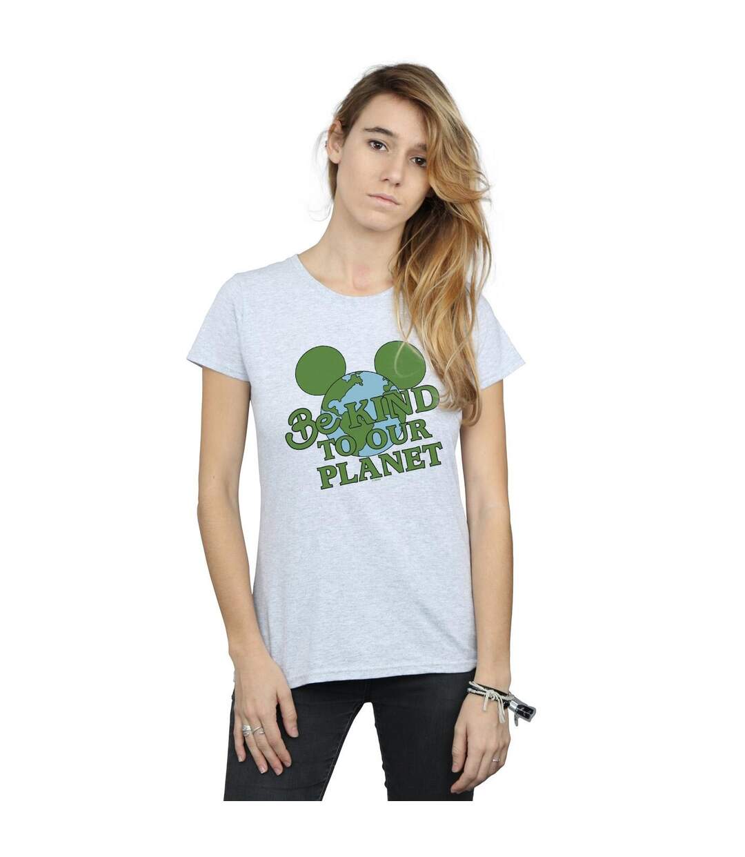 Disney T-shirt en coton Be Kind de Mickey Mouse pour femmes/femmes (Gris sportif) - UTBI32175-2