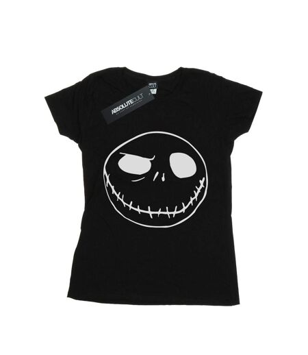 Disney T-shirt en coton Womens/Ladies Nightmare Before Christmas Jack's Big Face (Noir) - UTBI35527