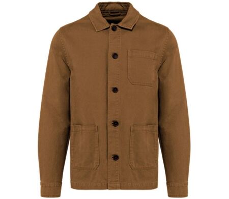 Veste worker écoresponsable délavée - Homme - PAT610 - marron washed sugar
