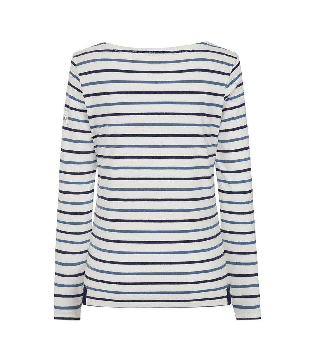 Womens/ladies Breton Colour Stripe Long-sleeved T-shirt Blue Lazy Jacks-2