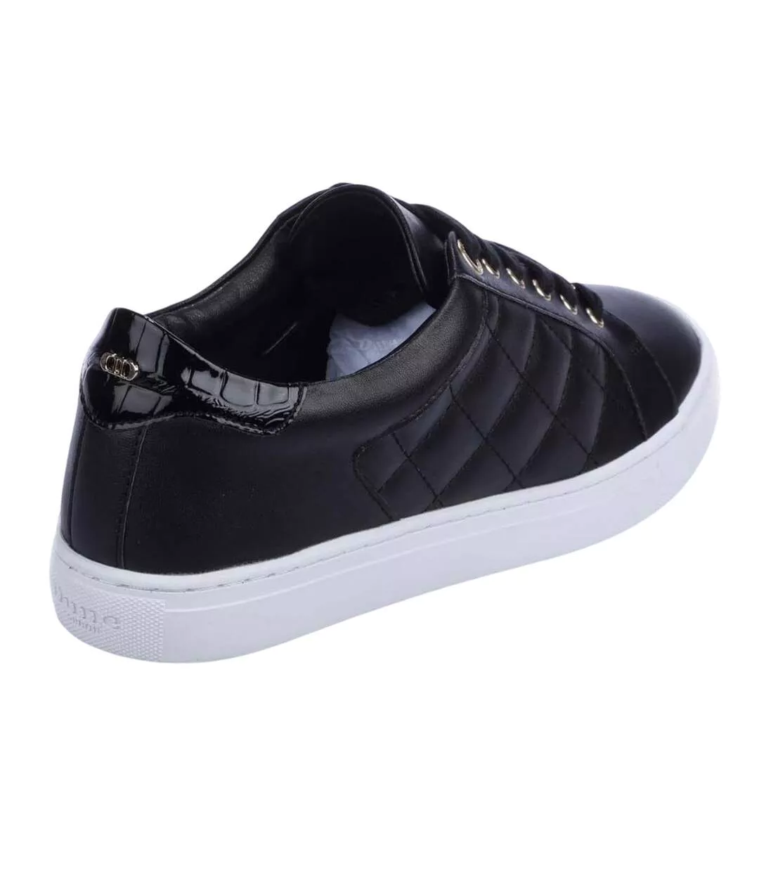 Baskets Style Matelassé Ellenar Adulte Noir Dune London-3