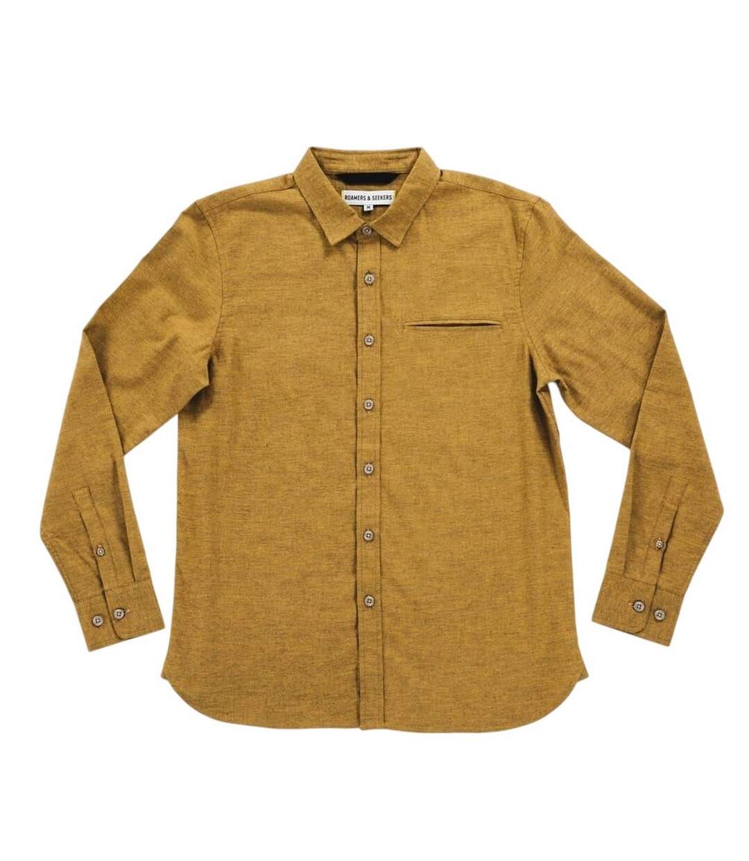 Chemise Manches Longues Homme Jaune Moutarde Roamers-2