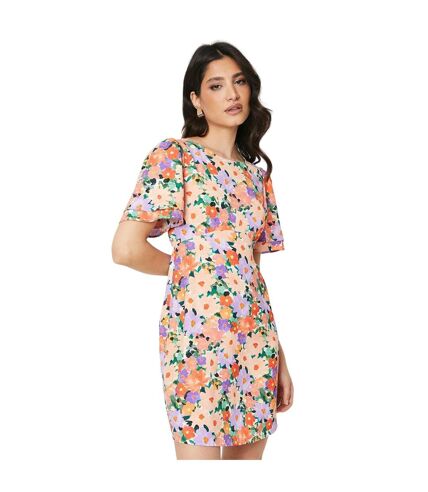 Dorothy Perkins Womens/Ladies Floral Empire Seam Angel Sleeve Mini Dress (Multicolored) - UTDP5207