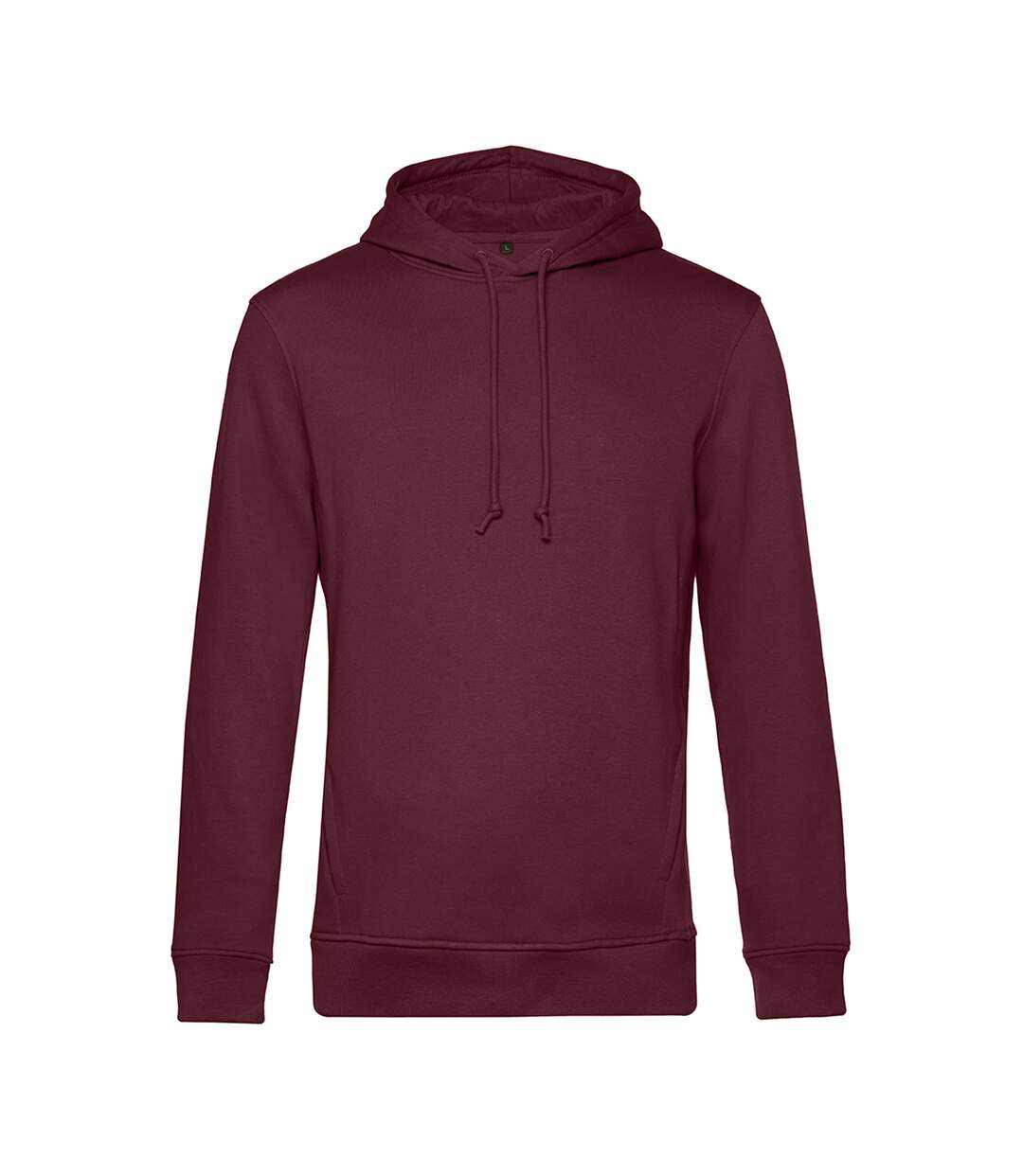 B&C Mens Organic Hooded Sweater (Burgundy)