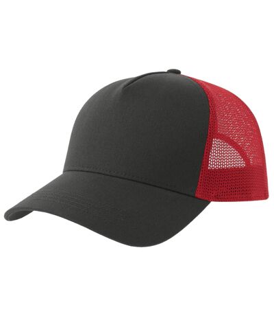 Rapper 5 panel cotton sustainable trucker cap dark grey/red Atlantis