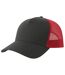 Rapper 5 panel cotton sustainable trucker cap dark grey/red Atlantis-1