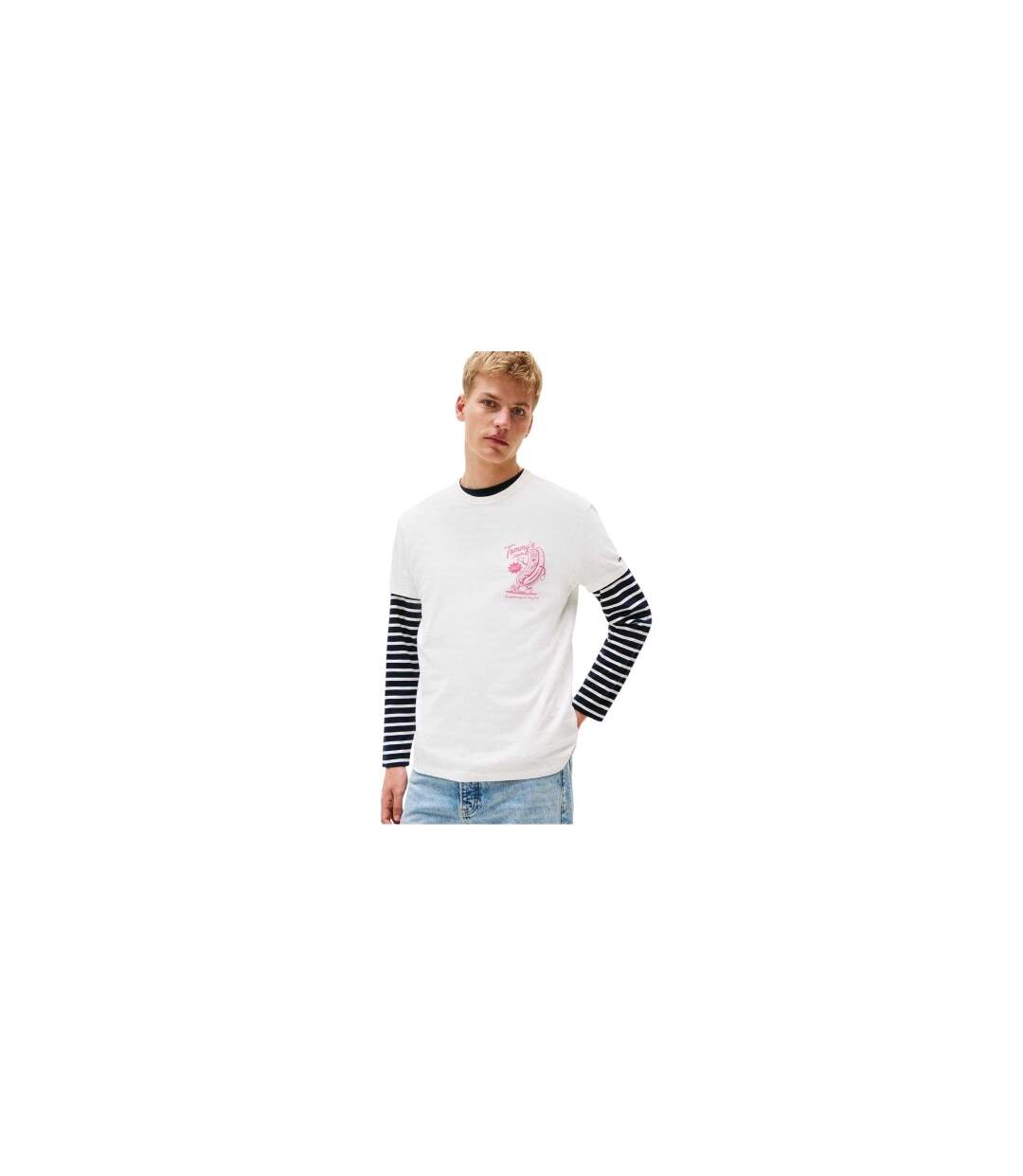 T-shirt Motif/style Hot-dog Homme Écru Tommy Jeans-1