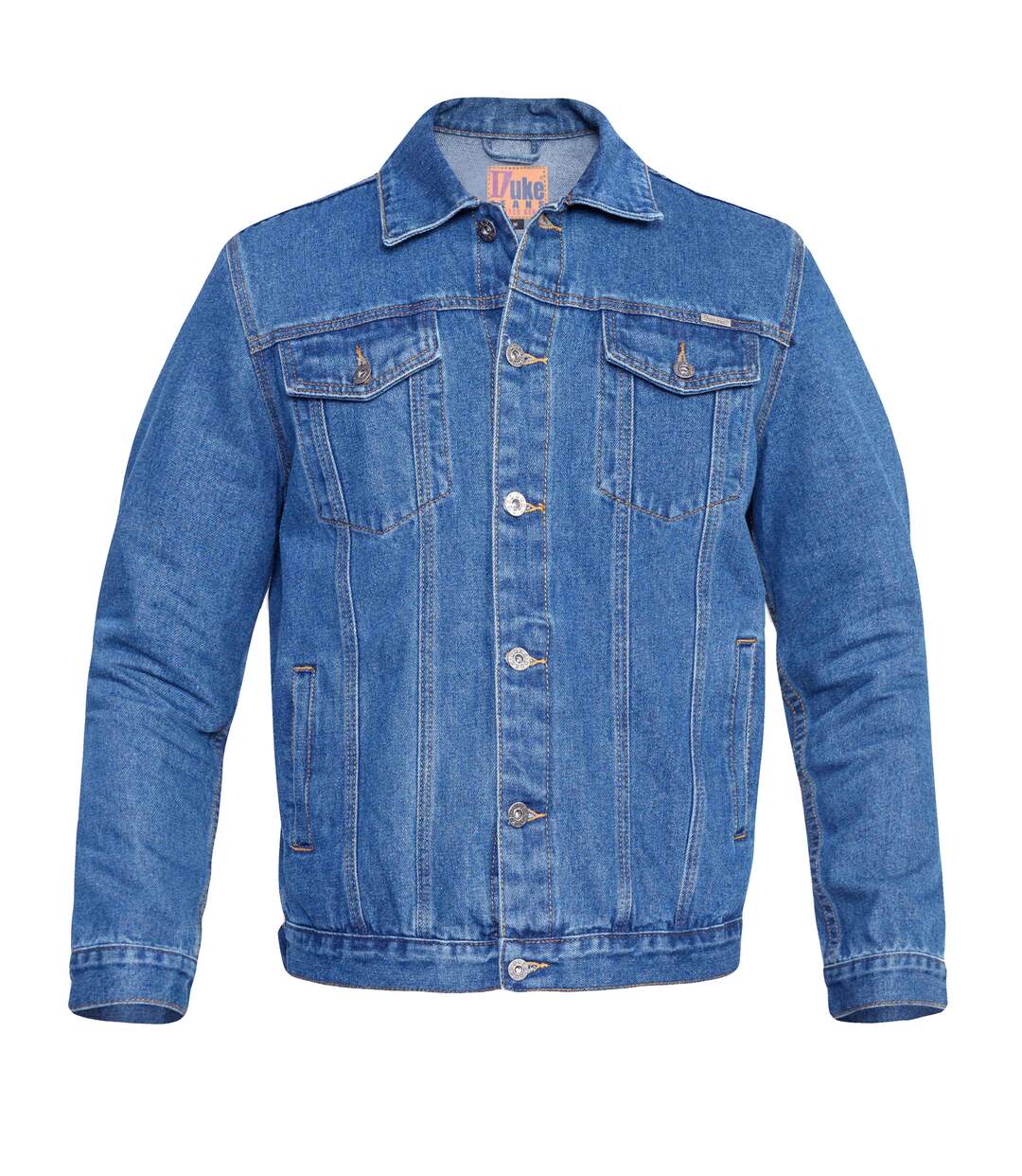 Duke Mens Kingsize Western Trucker Style Denim Jacket (Stonewash) - UTDC127-1