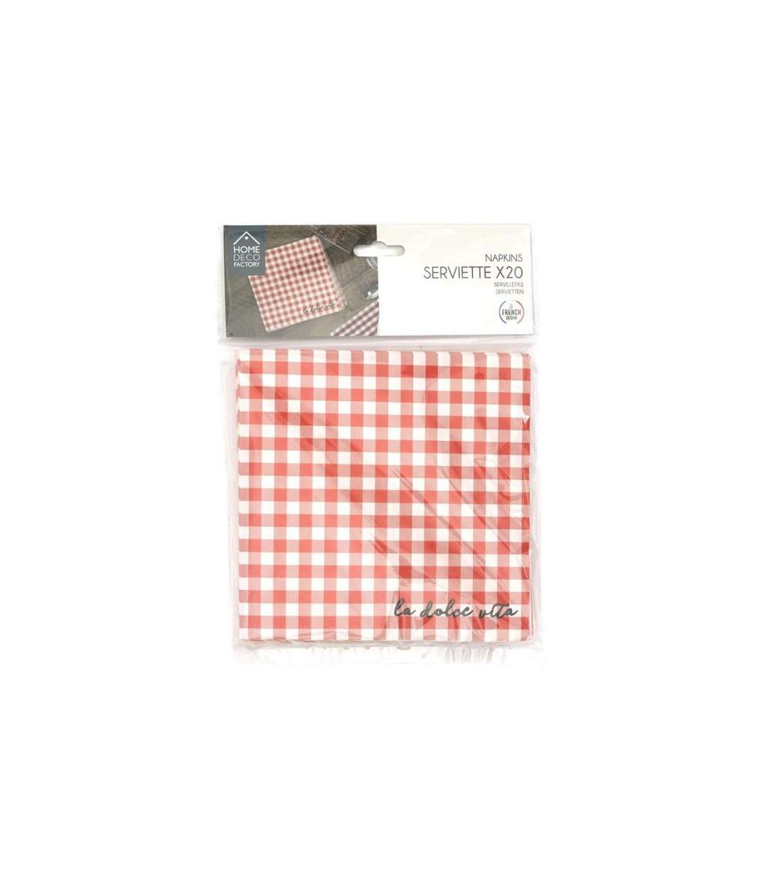 Lot de 20 Serviettes en Papier Dolce Vita 33x33cm Rouge-5