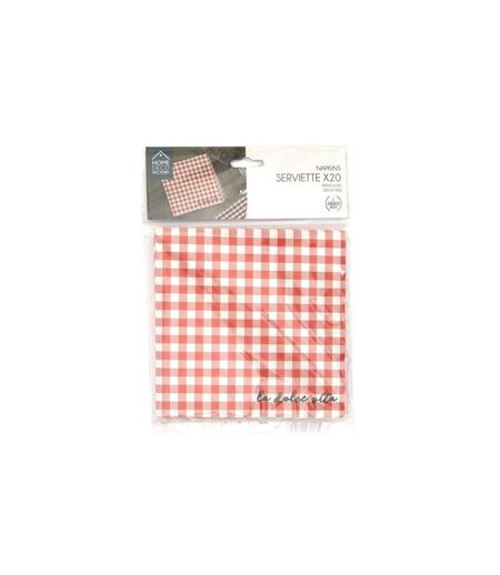 Lot de 20 Serviettes en Papier Dolce Vita 33x33cm Rouge