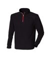 Finden & Hales Mens 1/4 Zip Long Sleeve Piped Fleece Top (Black/Red) - UTRW439