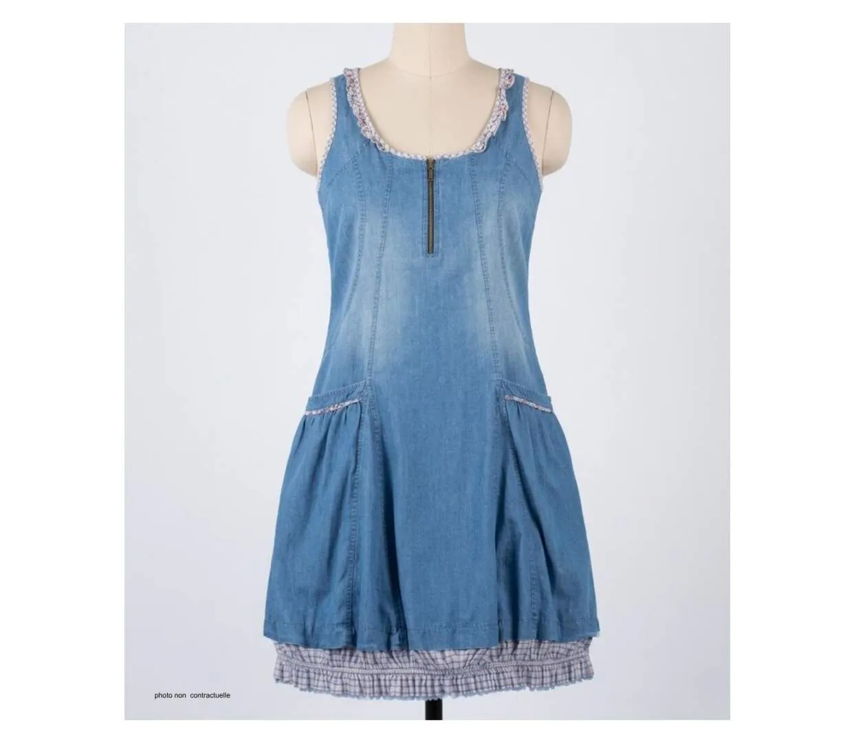 MAYFLOWER VF048S - Robe en jean pour femme : le charme décontracté de l'effet Liberty Stone-3