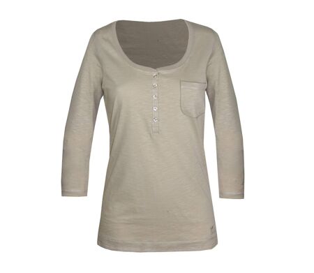 MAYFLOWER DIMITRI2 - Tee-shirt manches 3/4 beige : authenticité et confort pur coton