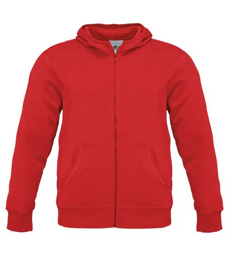 B&C Mens Monster Full Zip Hooded Sweatshirt / Hoodie (Red)